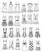 连衣裙时装款式图收集-女装设计-服装设计
