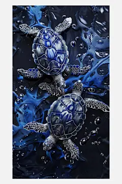 数字艺术海龟插画-众图网
