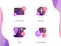 Cryptocurrency Icons dashboard coin contract bitcoin pattern wave fill gradient flat illustrations icons