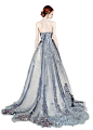 fashion illustration silver gown@YongQu