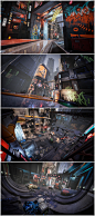 虚幻4 UE4废墟涂鸦废弃都市枪战现代 科幻赛博朋克城市场景素材 次世代 3D模型贴图 CG原画参考设定