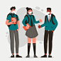 Students wearing face masks | Free Vector #Freepik #freevector #people #medical #face #mask