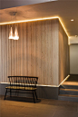 #灯光#Private Residence | Atrium Lights and David Mikhail Architects - feature timber wall with wall wash lighting