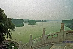 油画,桥,远古的,摆拍,颐和园,印象主义,故宫,国际著名景点,亚洲,北京