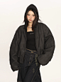BIGGOLD重磅双层假两件连帽皮夹克棉服女秋冬oversize情侣飞行服-淘宝网