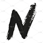 N -白色背景上的黑色手写字母。压克力颜色
