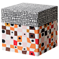 科维特拉 附盖储物盒 - 橙色/褐色, 15x15x15 厘米 - IKEA
