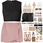 A fashion look from February 2016 featuring black shirt, short skirts and lace bra. Browse and shop related looks.