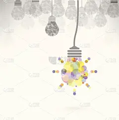 背景上的创意灯泡标志