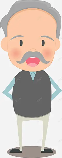人物插画呆萌老爷爷 页面网页 平面电商 创意素材