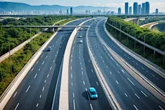 公路建设蓝天白云高速公路摄影图