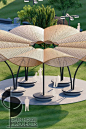Concept Ideas for parametric gazebo with seating, floating canopy that perfectly blends in outdoor spaces #landscape #gazebo