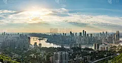 重庆全景天际线和现代建筑