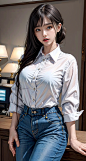 ai绘画之办公室里的衬衣牛仔女同事-今日头条