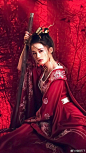 人物氛围—中国红，古风，时尚，时装，服饰