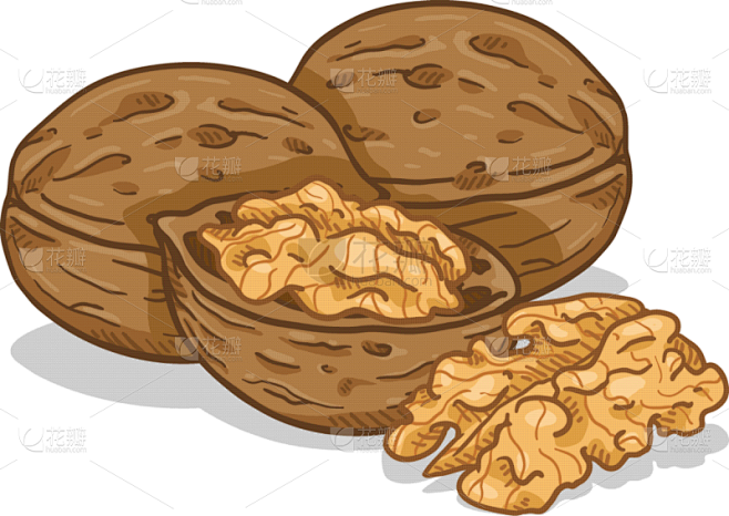cartoon pile walnuts
