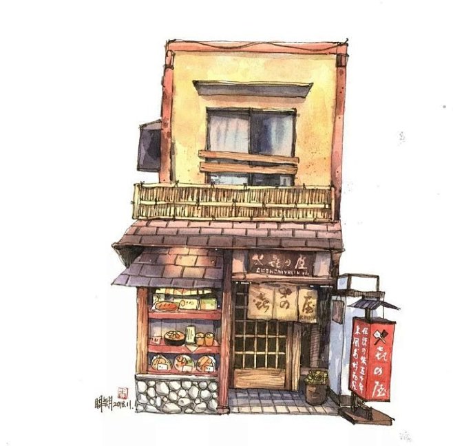 城市速写~  台湾水彩画家郑开翔 ​​​...