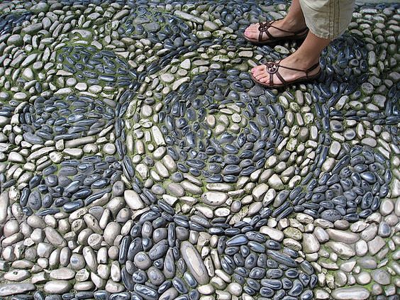 Pebble mosaic path