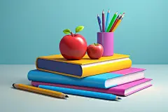 颜料校园学习工具元素插画