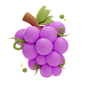 Grape Bunch 3D Icon