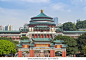 Chongqing, photographed on April 2017: the Great Hall of Chongqing people's Square is one of the famous landmarks in Chongqing, was founded in 1952.
