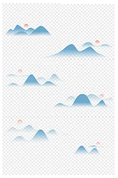 中式中国风山纹传统装饰免扣元素