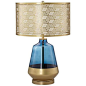 Taurus Cobalt Blue and Gold Tapered Jug Table Lamp: 