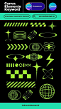 其中可能包括：glow in the dark stickers with different shapes and sizes on them, including arrows
