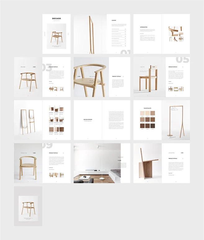 木质家具产品宣传册设计Indesign画册模板 DECASO Interior & Furniture Catalog插图(6)-花瓣网