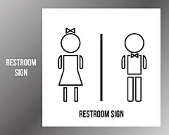 男女卫生间洗手间厕所标志图标矢量图设计素材