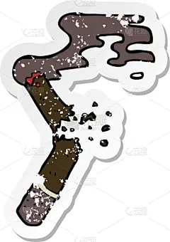 雪茄,标签,仿旧磨损的效果,卡通,可爱的,图像,性格,矢量,1980,绘制