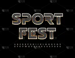 向量豪华海报体育盛会。创意精英字母表字母和数字集合