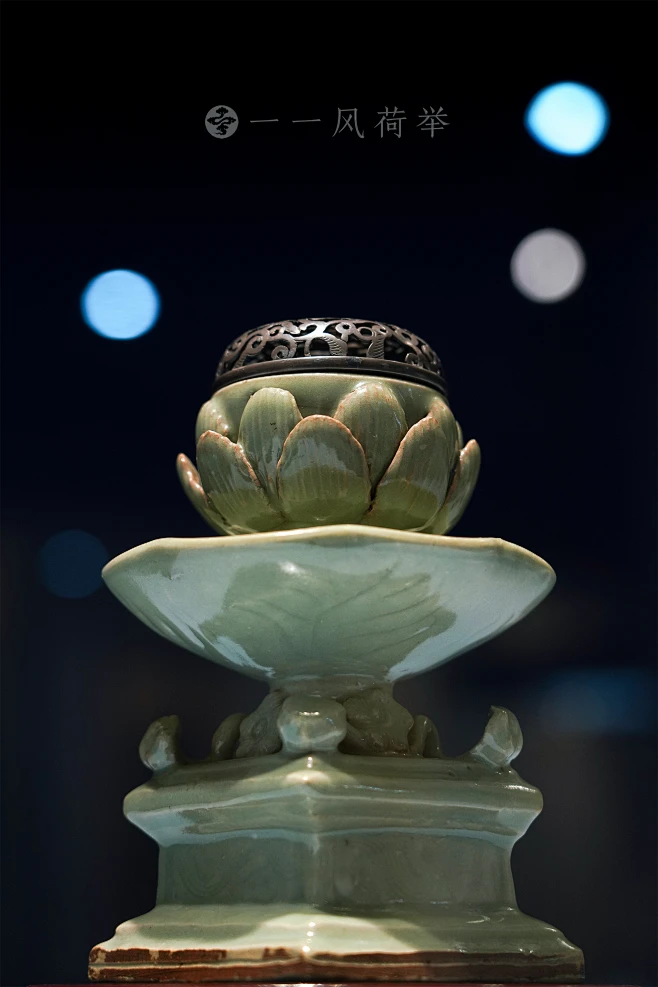 明 龙泉窑青瓷莲花形灯盏 浙江省博物馆藏 -花瓣网