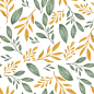 植物叶子无缝壁纸纹理图案花纹矢量图设计素材