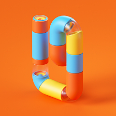 淡陌私念采集到C4D—孟菲斯/几何图形