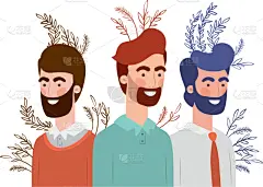 枝,性格,叶子,青年男人,自然美,头发,植物,剪贴画,酷,微笑