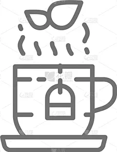 英格兰,杯,花茶,线图标,非都市风光,白昼,轮廓,白色,早晨,复古