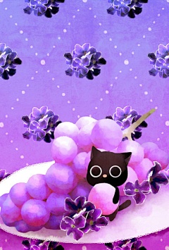 花之物语flowerwuyu采集到小黑猫水果广告画