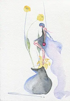 随意2-懒懒灰兔_插画,原创,水彩,人物,治愈,小清新_涂鸦王国插画