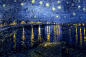 罗纳河上的星夜（星空） 荷兰 梵高 油画 奥塞美术馆 1888