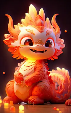 卡通可爱龙元素龙宝宝素材图AI图