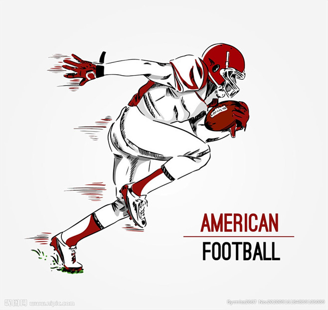美式橄榄球球员设计图__其他_广告设计_...