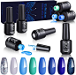 Creamify Gel Polish Nail Set - Soak Off Gel Nail Polish Colours 8 PCS Gel Nail Set for Manicure Starter Set(Aegean Style Set)