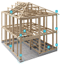 一幢日式木结构住宅承重框架系统组成示意图01