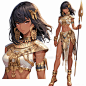 Egyptian Character Design, Female Character Design, Character Design Inspiration, Character Art, Black Anime Characters, Dnd Characters, Fantasy Characters, Female Characters, Egyptian Warrior