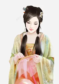 古代美女高清素材 中国风 人物 卡通 古代 古代美女 古风 唯美 手绘 美女 免抠png 设计图片 免费下载