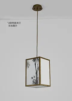 新中式禅意吊灯手绘山水画单头餐厅楼梯过道走廊床头装饰灯具灯饰-淘宝网