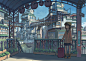 咦，不知不觉间竟来到了异世界？Upapin(うーぱーぴん)笔下充满幻想的风景 : 一天午后，心血来潮坐上了电车，却来到了一个似乎和往常一样却又有些许不同的奇妙世界——!?Upapin (うーぱーぴん) 以绝妙的平衡感描绘出了如层层叠叠般的具有远近感的建筑物。在这不可思议的风景中，还描绘了感觉似曾相识的街灯与电线，感觉好像...