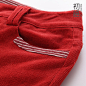 【11-11狂欢节】初语 条纹灯芯绒海魂口袋修身铅笔裤女休闲裤子 原创 设计 新款 2013