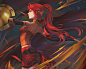 动漫2400x1934动漫动漫女孩RWBY Pyrrha Nikos长发红发武器